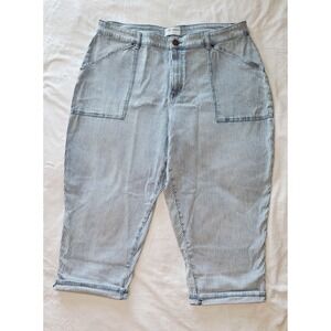 LANE BRYANT Railroad Stripe Mid Rise Boyfriend Capri Jeans (Women's 18W)